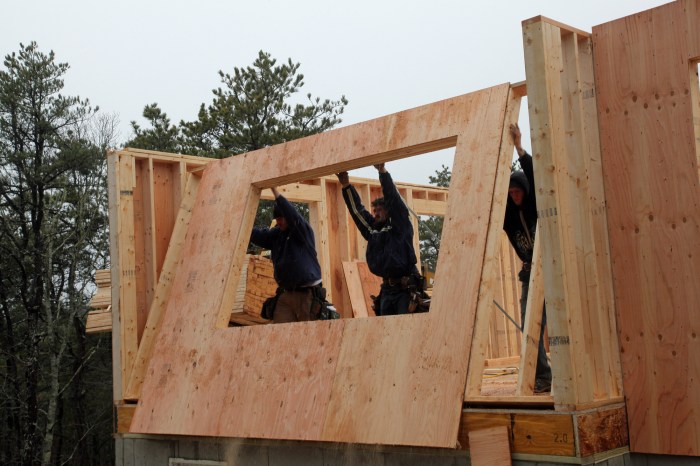 Installing wall sheathing