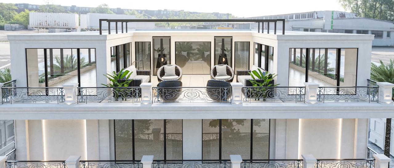 Elevation retail complex trendecors